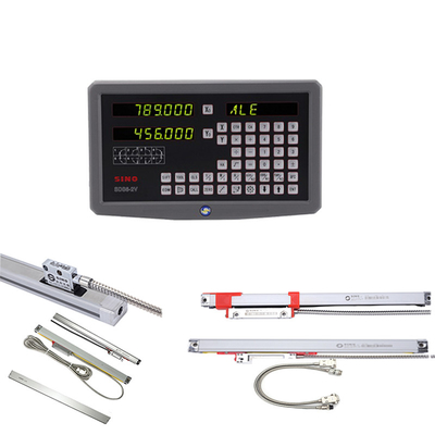 2 محور خواندن دیجیتال SINO SDS6-2V DRO با کیت فلزی LED دو فرمانده خطی برای ماشین فریز