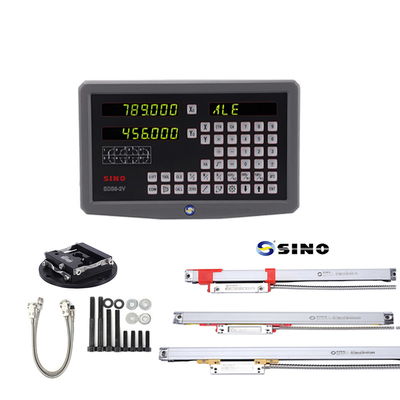 2 محور خواندن دیجیتال SINO SDS6-2V DRO با کیت فلزی LED دو فرمانده خطی برای ماشین فریز